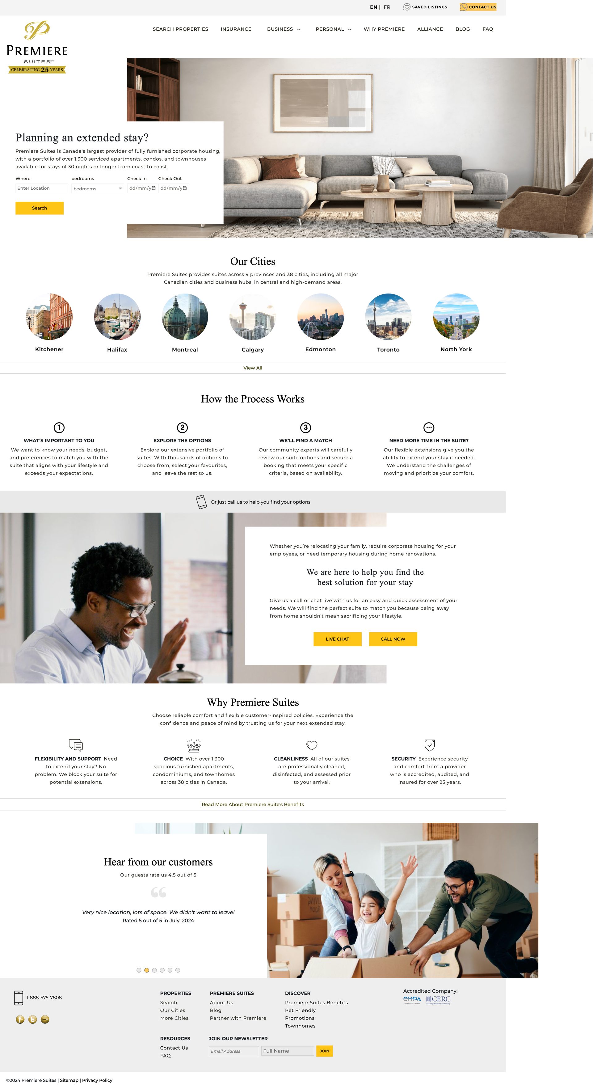 Premier Suites Homepage demo